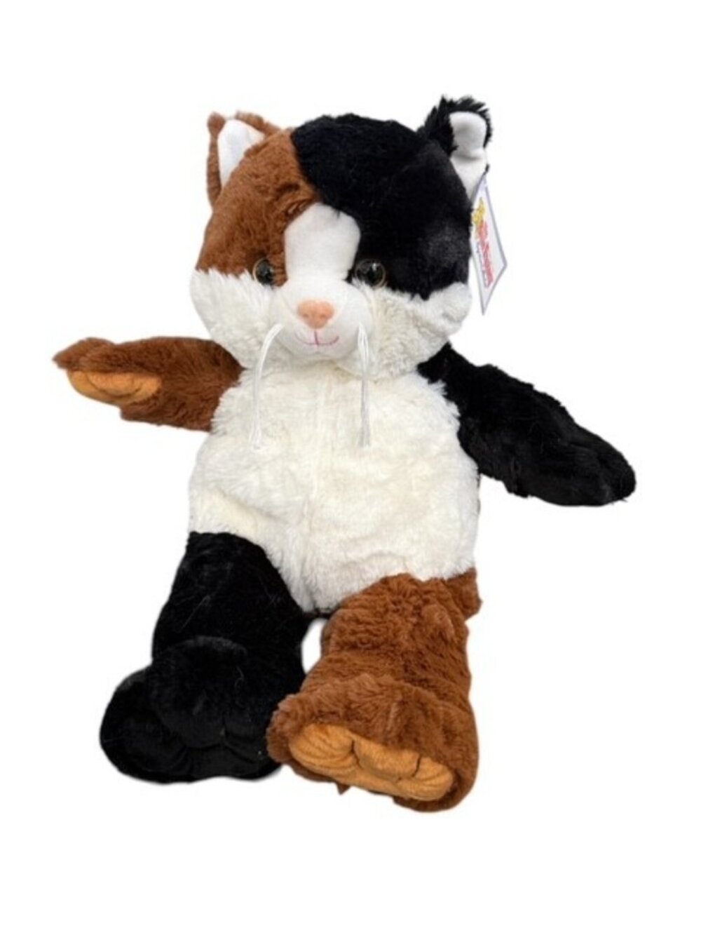 Bear Factory 2001 Plush Calico Cat Stuffed Animal Toy Black Brown White 60405